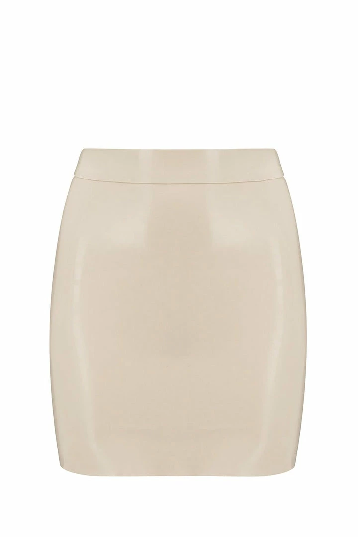 Elissa Poppy White Ivory Latex Mini Skirt 3 Elissa Poppy White Ivory Latex Mini Skirt