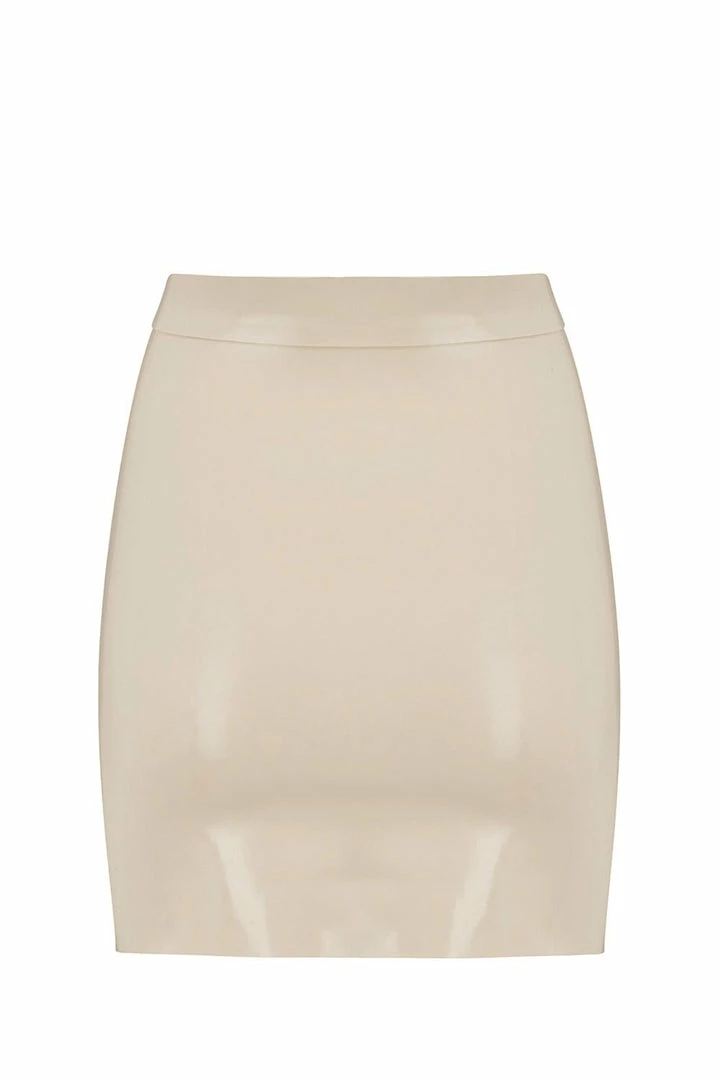 Elissa Poppy White Ivory Latex Mini Skirt 4 Elissa Poppy White Ivory Latex Mini Skirt
