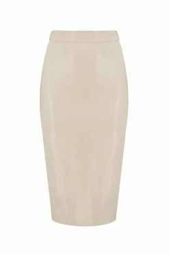 Elissa Poppy Latex Midi Skirt