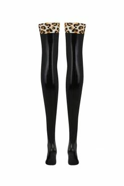Elissa Poppy Stockings & Thigh Highs Sigma Leopard Latex Stockings