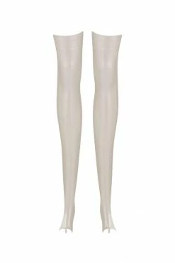 Elissa Poppy Sigma White Ivory Latex Stockings