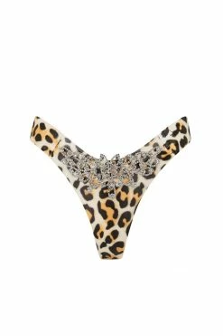Elissa Poppy Tau Leopard Latex Thong