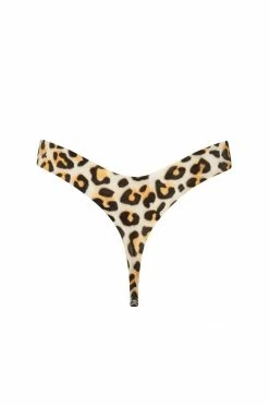 Elissa Poppy Tau Silver Latex Thong Panties