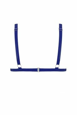 Elissa Poppy Royalblue Navy Latex Triangle Bra Bras