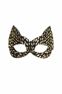 Fräulein Kink Toys & Accessories Gold Foil Molded Leather Cat Mask