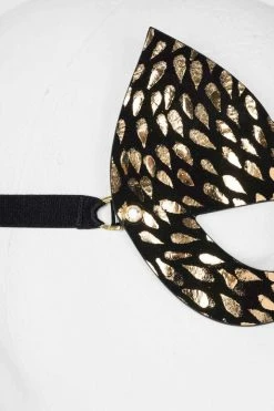 Fräulein Kink Toys & Accessories Gold Foil Molded Leather Cat Mask