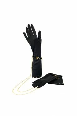 Fräulein Kink Noir Black Satin Gloves Toys & Accessories