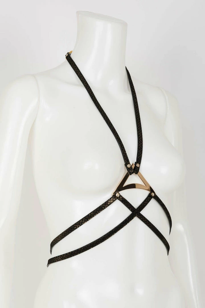 Fräulein Kink Lush Black & Gold Harness Toys & Accessories 5 Fräulein Kink Lush Black & Gold Harness Toys & Accessories