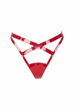 Fräulein Kink Toys & Accessories Red Hot Leather Harness Thong