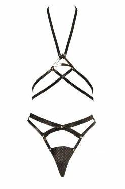 Fräulein Kink Lingerie Sets Lush Black & Gold Harness Set