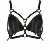 VoyeurX Fringe Leather Harness Bra Bras
