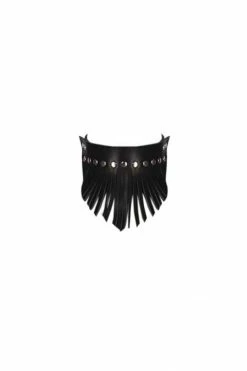 VoyeurX Fringe Leather Collar