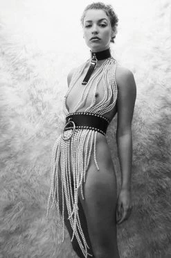 H.O.S. Leather Stinger Choker + O-Ring Belt Haute Couture