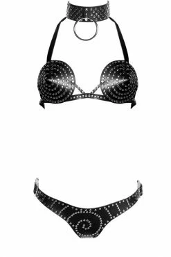 H.O.S. Leather Bella Donna Hex Lingerie Set