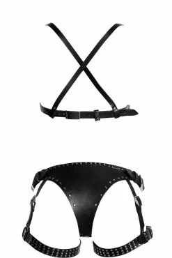 H.O.S. Leather Greta Harness Lingerie Set