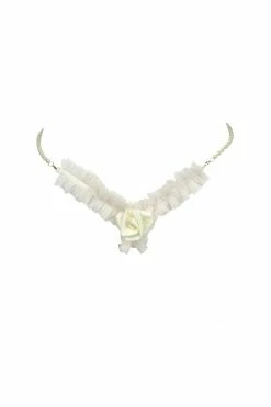 Hot Couture Pure Silk Tulle Pearl Thong Panties