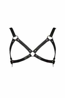 VoyeurX Insolence Leather Harness Bra