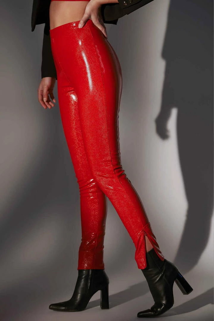 Patrice Catanzaro Jill Shiny Red Trousers 4 Patrice Catanzaro Jill Shiny Red Trousers
