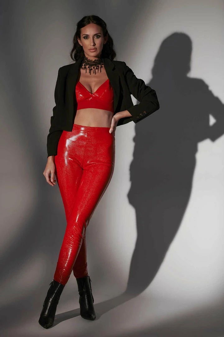 Patrice Catanzaro Jill Shiny Red Trousers 3 Patrice Catanzaro Jill Shiny Red Trousers