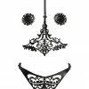 VoyeurX Lilly Lasercut Leather Harness Set