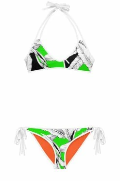 Darkest Fox Lime Jungle Orange Groves Reversible Bikini Swimwear