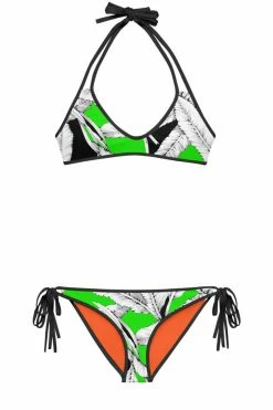 Darkest Fox Swimwear Lime Jungle Reversible Bikini • Black Trim