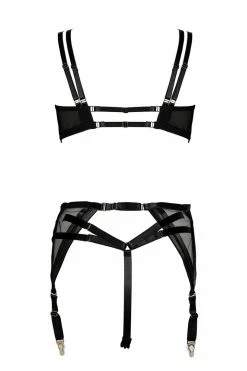 Something Wicked Mia 3 Piece Leather Lingerie Set