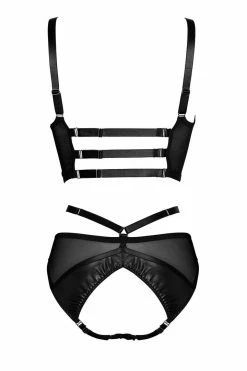 Something Wicked Mia Longline Leather Lingerie Set