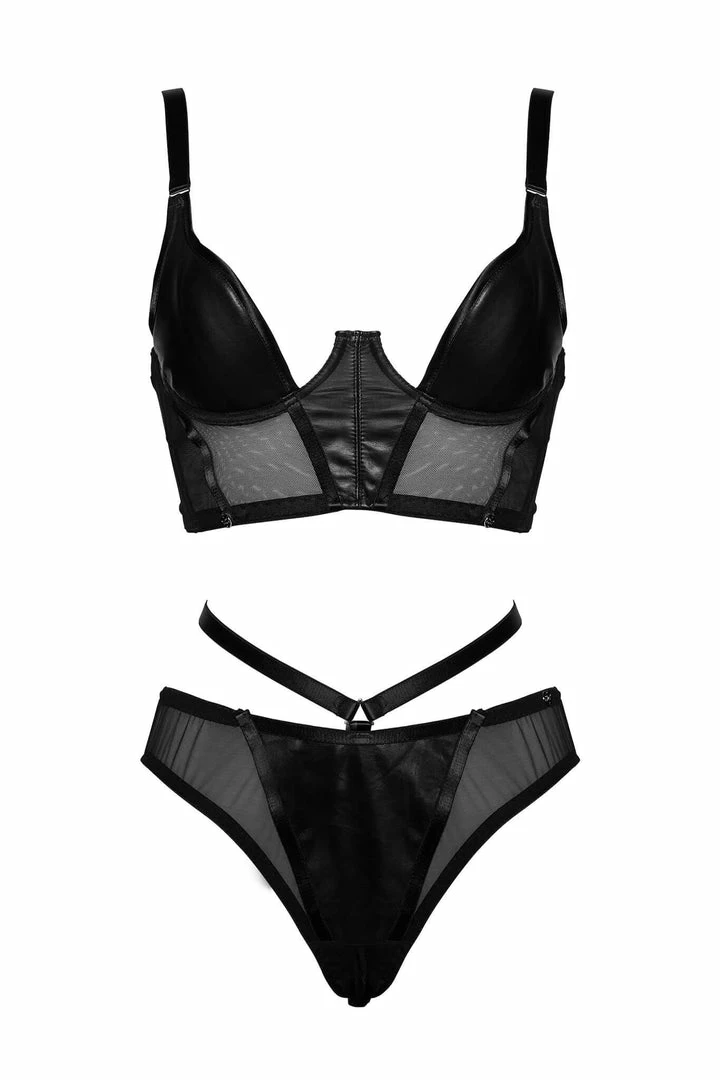 Something Wicked Mia Longline Leather Lingerie Set 3 Something Wicked Mia Longline Leather Lingerie Set