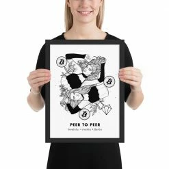 Wolfmumma Cypherpunk Bitcoin Art In Frame • Alli Julie X Peer To Peer