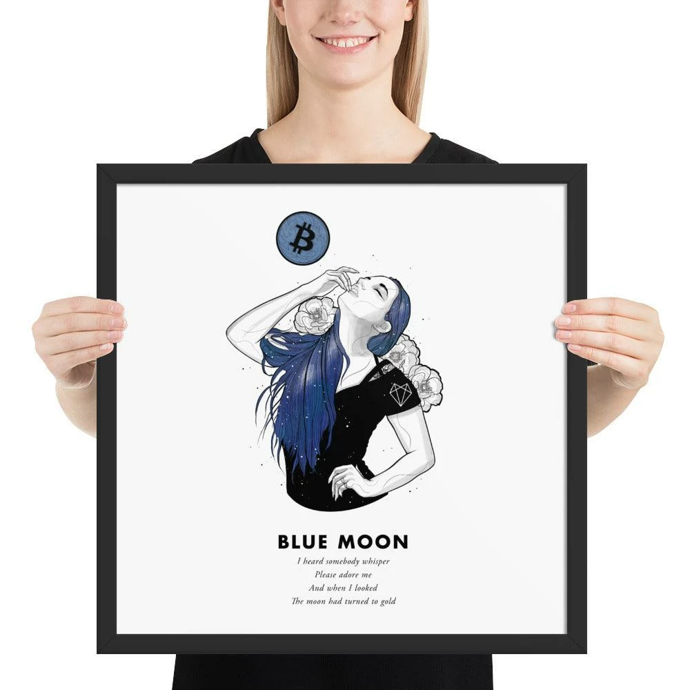 Wolfmumma Bitcoin Art In Frame • Lexy X Blue Moon Cypherpunk 12 Wolfmumma Bitcoin Art In Frame • Lexy X Blue Moon Cypherpunk