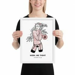 Wolfmumma Bitcoin Art In Frame • Brooke X Hodl Me Tight Cypherpunk