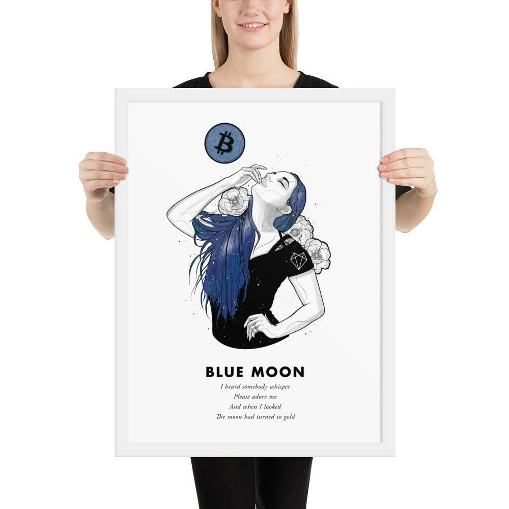 Wolfmumma Bitcoin Art In Frame • Lexy X Blue Moon Cypherpunk 17 Wolfmumma Bitcoin Art In Frame • Lexy X Blue Moon Cypherpunk