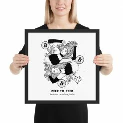 Wolfmumma Cypherpunk Bitcoin Art In Frame • Alli Julie X Peer To Peer