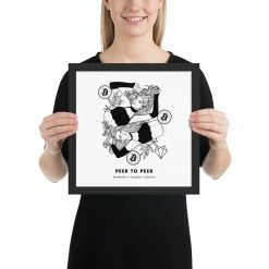 Wolfmumma Cypherpunk Bitcoin Art In Frame • Alli Julie X Peer To Peer