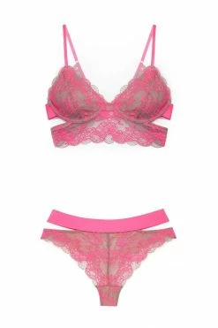 Monique Morin Pink Wild Lace Cut Out Set