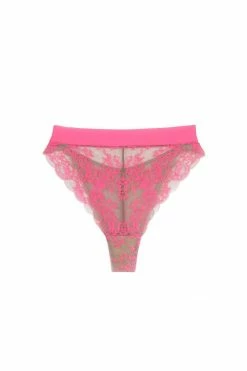 Monique Morin Pink Wild Lace Hi Leg Panty Panties