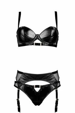 Something Wicked Montana Balconette Open Back Leather Set
