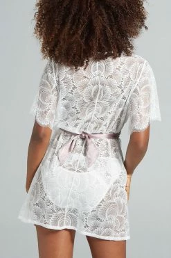 Nevaeh Intimates Arctic Fox • Bridal Lingerie Juliet White Silk Bed Jacket