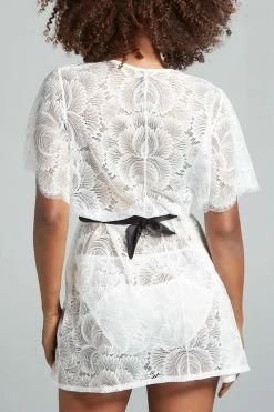 Nevaeh Intimates Arctic Fox • Bridal Lingerie Juliet White Silk Bed Jacket