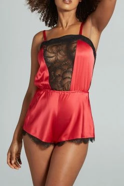Nevaeh Intimates Florence Red Silk Pleasure Romper 16 Nevaeh Intimates Florence Red Silk Pleasure Romper