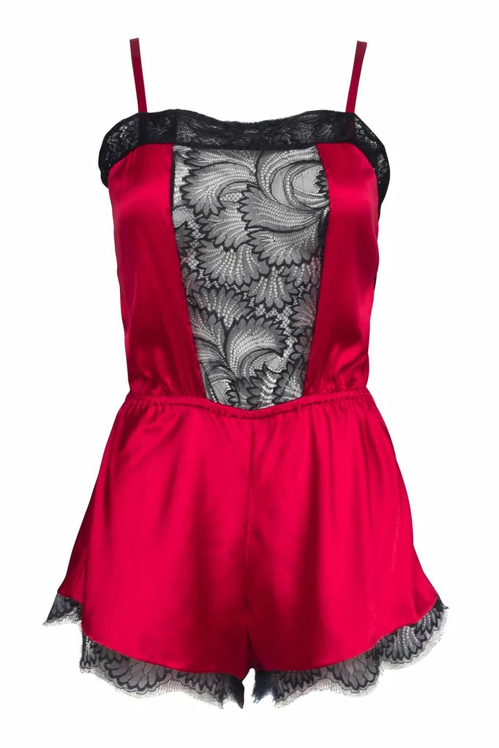 Nevaeh Intimates Florence Red Silk Pleasure Romper 3 Nevaeh Intimates Florence Red Silk Pleasure Romper