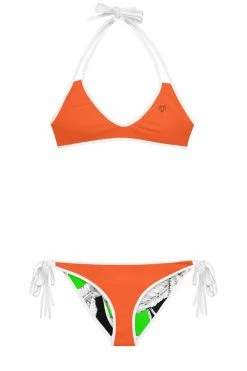 Darkest Fox Lime Jungle Orange Groves Reversible Bikini Swimwear