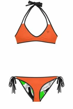 Darkest Fox Lime Jungle Orange Groves Reversible Bikini Swimwear