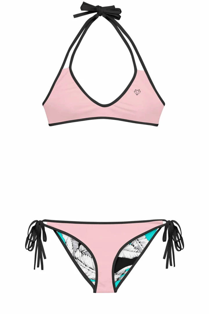 Darkest Fox Turquoise Jungle Reversible Bikini • Black Trim Swimwear 5 Darkest Fox Turquoise Jungle Reversible Bikini • Black Trim Swimwear