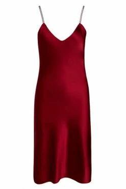 Avery Rose Lingerie Madison Silk Slip Dress – Clear Swarovski Straps