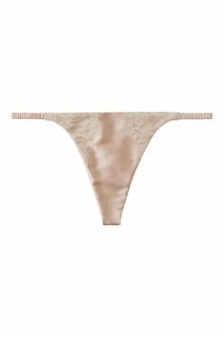 Sandra Silk Australia Chantilly Lace Silk Bisque G-String