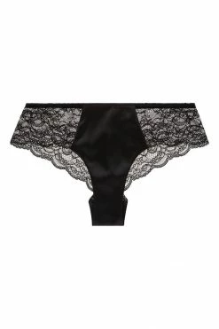 Sandra Silk Australia French Leavers Lace & Silk Satin Thong Panties