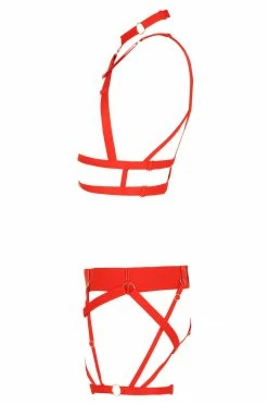 Impudique Lingerie Sets Serguei Red Lingerie Harness Set