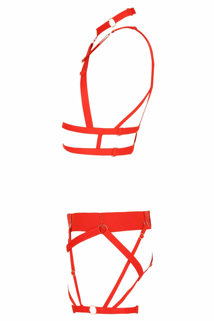 Impudique Lingerie Sets Serguei Red Lingerie Harness Set 4 Impudique Lingerie Sets Serguei Red Lingerie Harness Set
